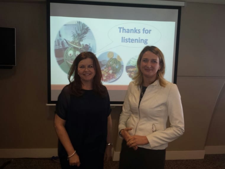 Sarah and Michele presenting